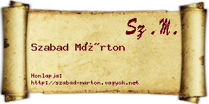 Szabad Márton névjegykártya